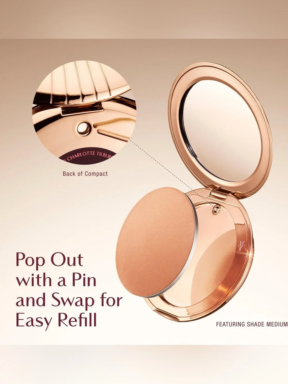 Charlotte Tilbury's Airbrush Matte Bronzer Shade Tan Refillable